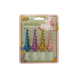 Свечи для торта на пиках Единорог, 4 шт