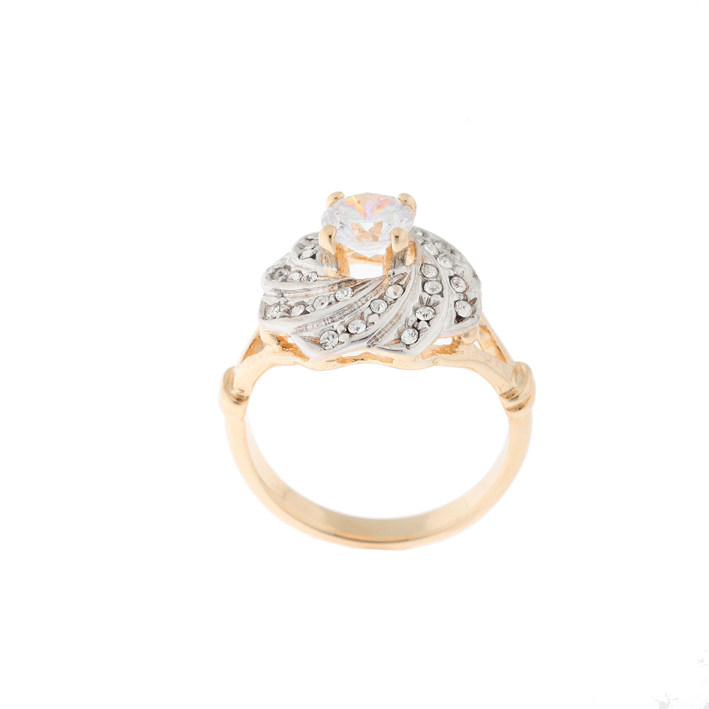 "Лебедушка"  кольцо в золотом покрытии из коллекции "Леди" от Jenavi