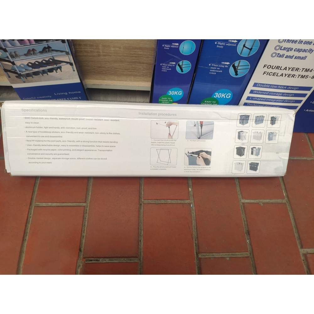 Корзина для белья, для хранения грязной одежды, "Detachable Laundry Basket with novel & practical design, 3 секции / 120л