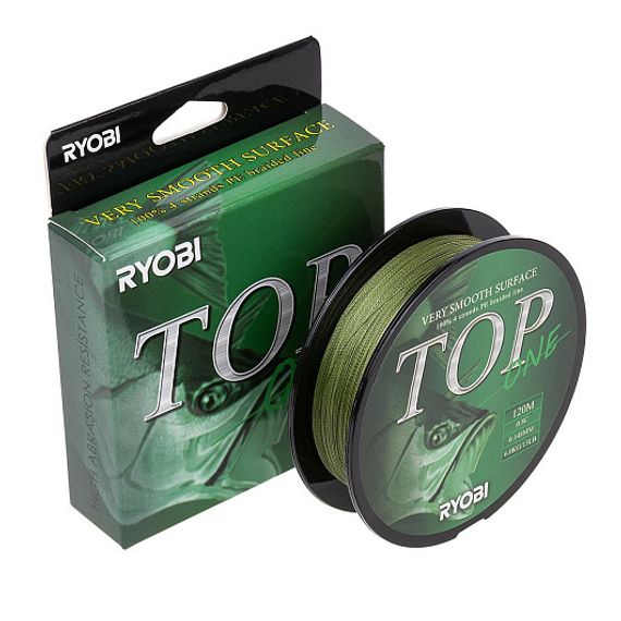 Шнур TOP PE4X-120M 0.8/d-0.148mm Dark green Ryobi