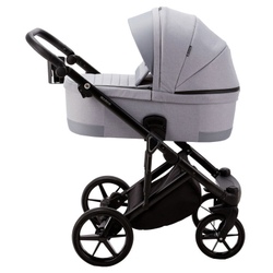 Детская коляска Adamex Marco 2 в 1 GA01 (СВ. СЕР ТК.+ СВ.СЕР КОЖ. ОТДЕЛКА)