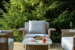 "Мальдивы" лаунж-зона из искусственного ротанга, цвет соломенный