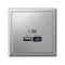 Розетка USB ArtGallery тип A+C 45Вт QC PD высокоскор. ЗУ механизм алюм. SE GAL000329