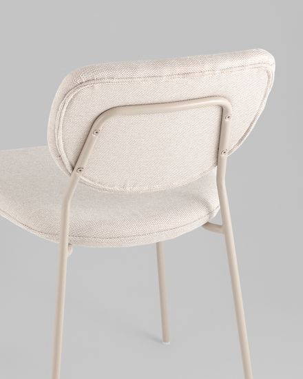 Стул обеденный Gigi шенилл бежевый кремовые ножки