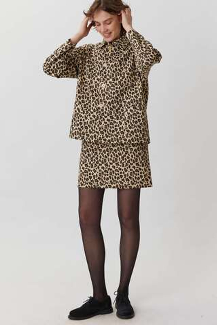 Мини-юбка из леопардовой джинсы