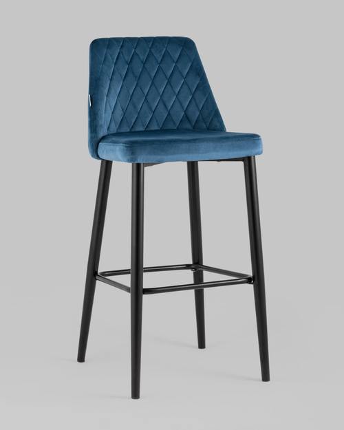 Стул барный Диего велюр пыльно-синий