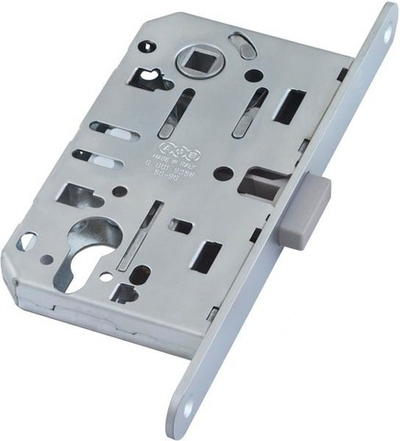 Замок магнитный AGB хром, c ответной планкой, под цилиндр