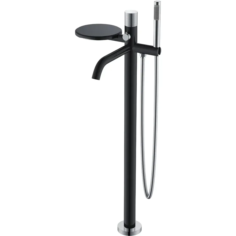 Напольный смеситель для ванны с душем Boheme Stick 129-BCR.2 black touch chrome