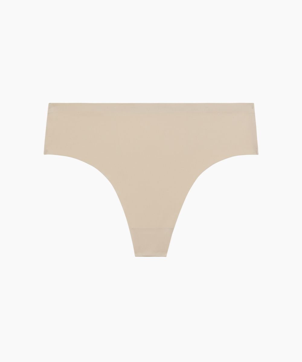 Трусы женские бесшовные бразильана Atlantic, нейлон/эластан, свело-бежевые, LS-002