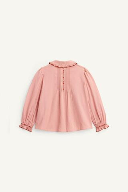 ZARA РУБАШКА С ВЫШИВКОЙ, РОЗОВЫЙ МЕЛАНЖ
