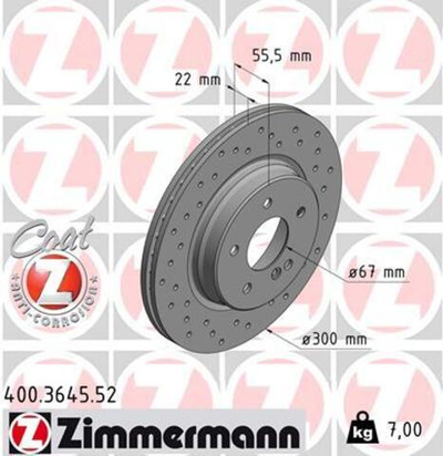 ZIMMERMANN - 400364552-ZIM - Brake Disc
