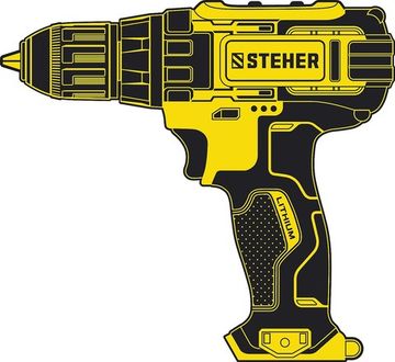 Дрель-шуруповерт STEHER CD-200-1, 1 АКБ, 20 В, кейс