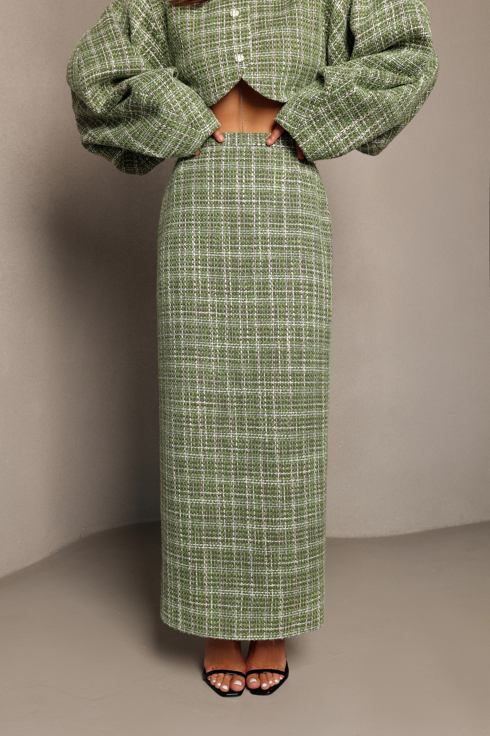 Юбка из твида миди