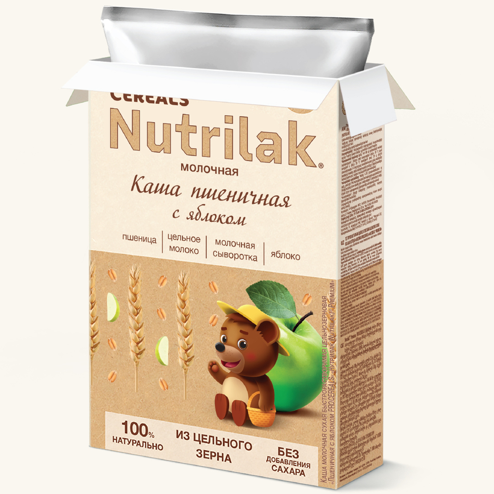 Каша молочная пшеничная с яблоком Procereals Nutrilak 200г с 5 месяцев