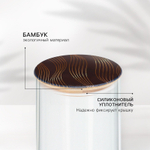 Крышка для банок/чайников/кружек/ёмкостей, бамбук «Геометрия», 8.5 см., силиконовая прокладка