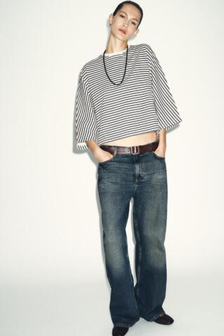 ZARA ФУТБОЛКА ОВЕРСАЙЗ В ПОЛОСКУ, ПОЛОСКИ