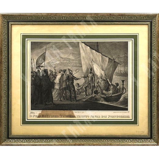 Рафаэль Жоаким. Дон Фуас Рулиньу: первый триумф португальцев на море. Литография. Нач. XIX в.