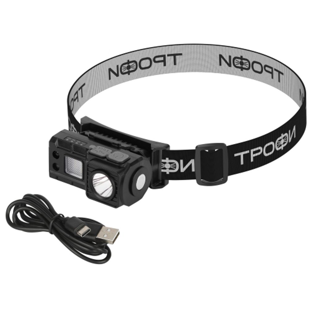 Фонарь налобный светодиодный Трофи GA-102 аккумуляторный 3 Bт сенсорное управление магнит клипса 5 режимов | Другие бренды