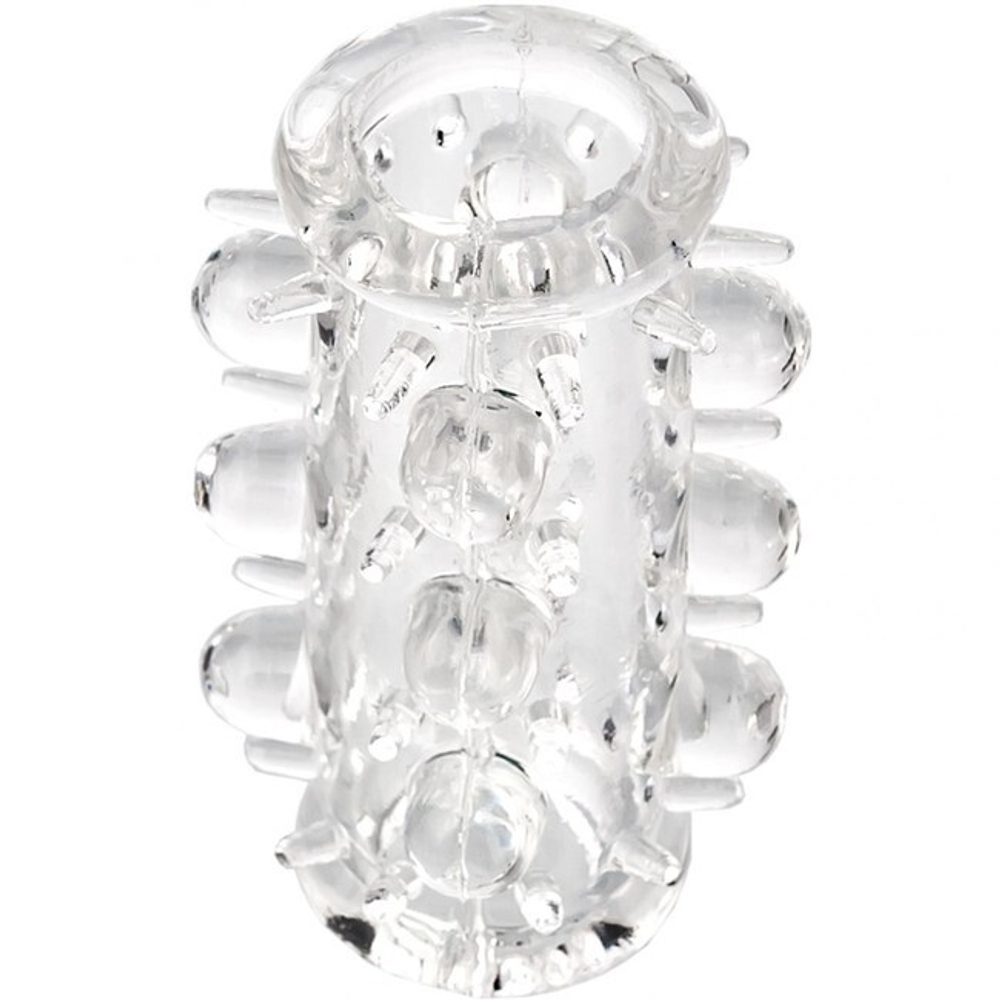 Насадка на пенис с бусинами и усиками (прозрачный) (Цвет: прозрачный)