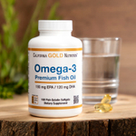 California Gold Nutrition, премиальный рыбий жир с омега-3, 100 капсул из рыбьего желатина (1100 мг в 1 капсуле)