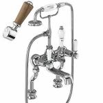 Смеситель для ванны Burlington Regent KER15-QT WAL хром/ручки орех