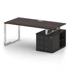 Shift Стол руководителя с опорной тумбой, правый SK.SRT-180 (R) Дуб Мали/Антрацит 1800*904*753