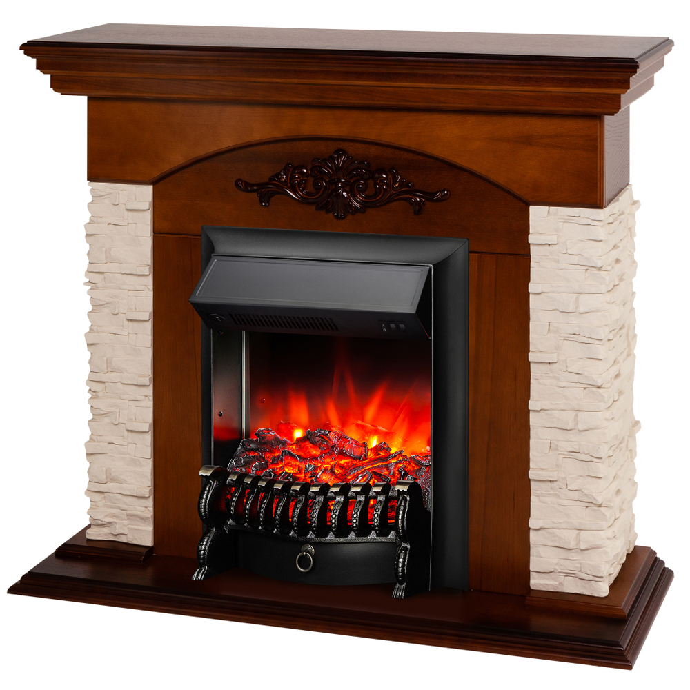 Каминокомплект Real Flame Neapolis NT с очагом Fobos Lux Black (без пульта)