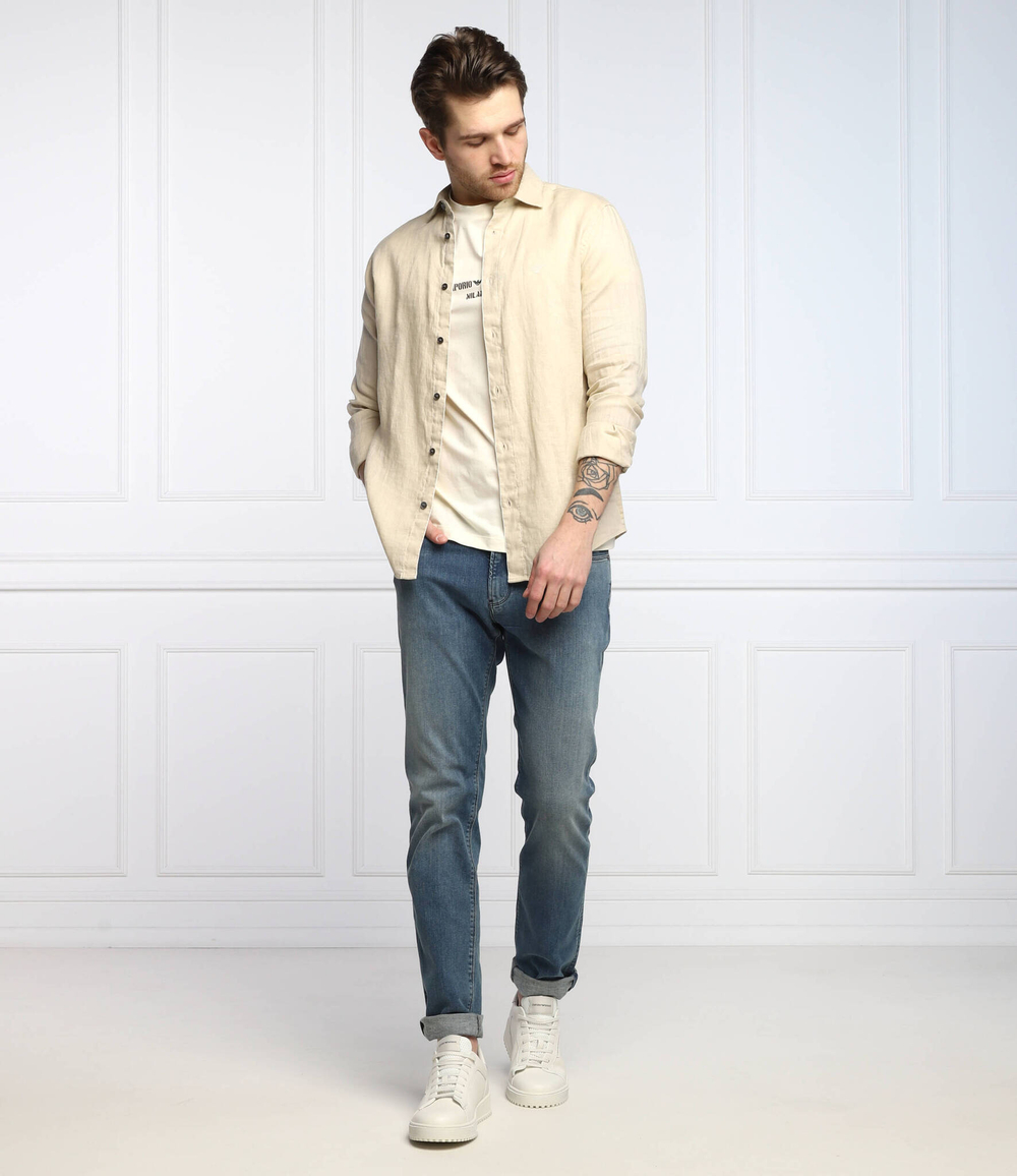 льняная рубашка Emporio Armani - бежевый(3L1CP5 1NBPZ)