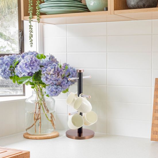 Стойка для чашек из нержавеющей стали Kamille KM-0183A (медная) d15х34,5 см.