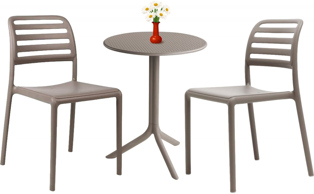 Комплект пластиковой мебели Nardi Step Costa Bistrot, тортора