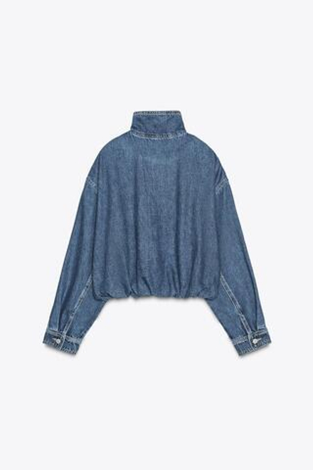ZARA ДЖИНСОВАЯ КУРТКА TRF, СИНИЙ