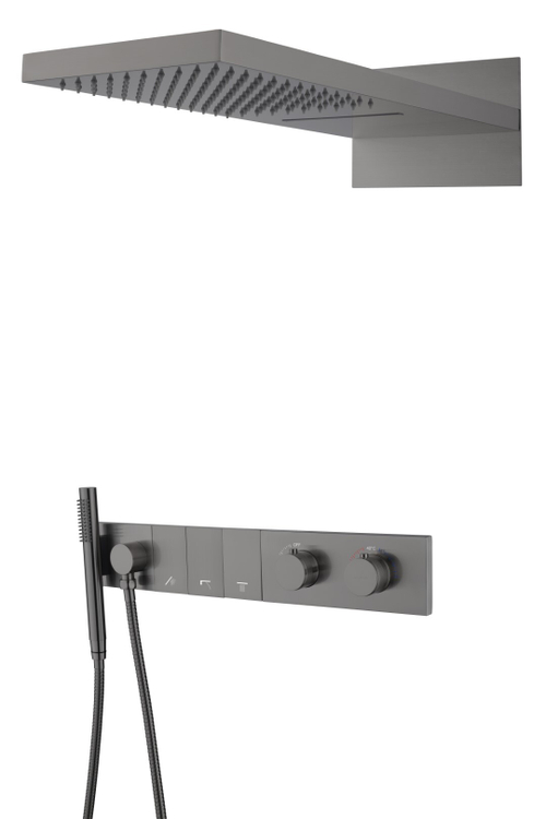 Boheme Встроенная душевая система ZODIAC с термостатом, трехпозиционная Gun Metal
