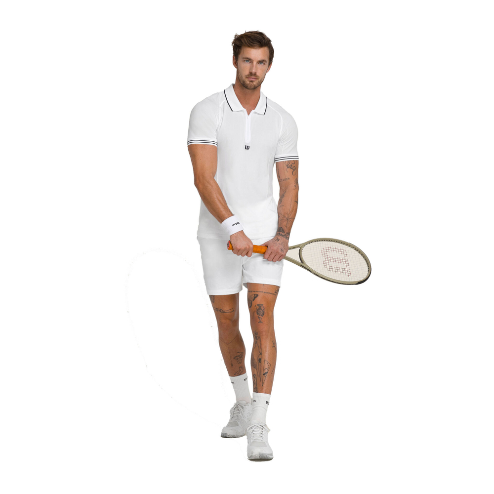 Мужское теннисное поло Wilson Players Seamless Polo Men - White