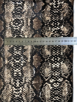 трикотаж пайетки, принт змея беж/коричневый