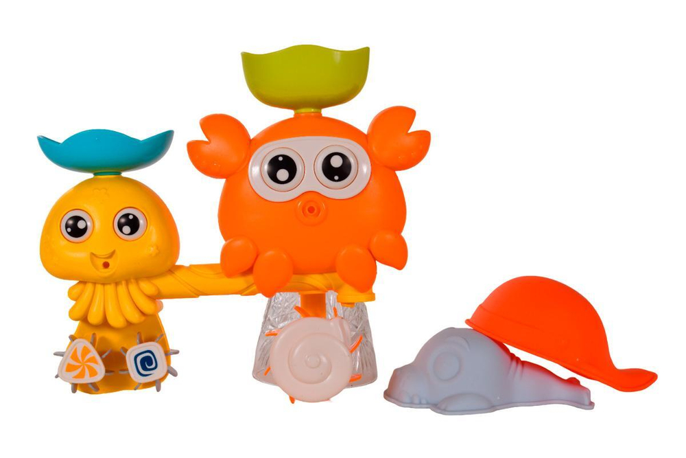 Набор игрушек для купания Станция на присосках+ 2 игрушки, коробка HG-5071