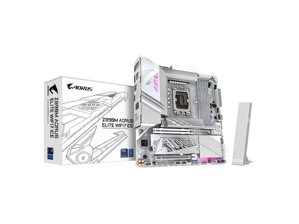 Материнская плата Gigabyte Z890m Aorus Elite Wf7 Ice, Socket LGA 1851, Intel Z890, mATX, RTL