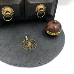 Подвеска Seed of Life тигровый глаз из латуни