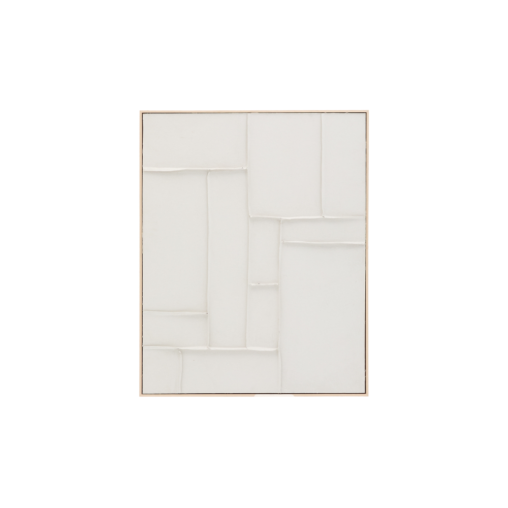 Klis Картина из белого льна с геометрическими фигурами, 80 х 100