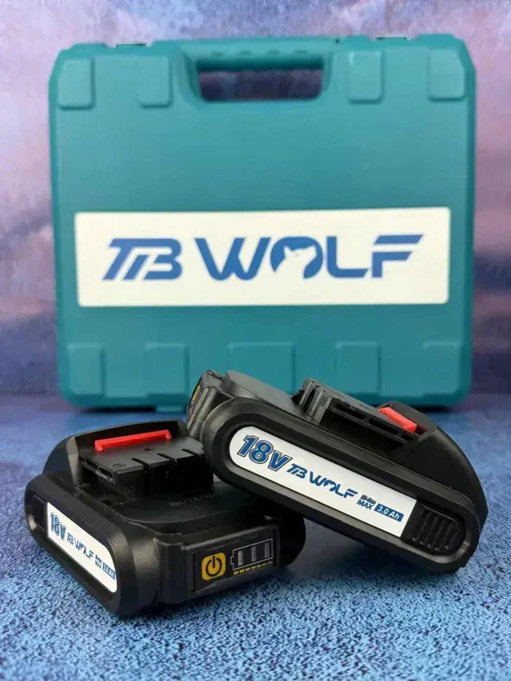 Дрель шуруповерт аккумуляторный TibWolf 18V 2 АКБ с набором инструментов 24 насадки и перчатки в наборе