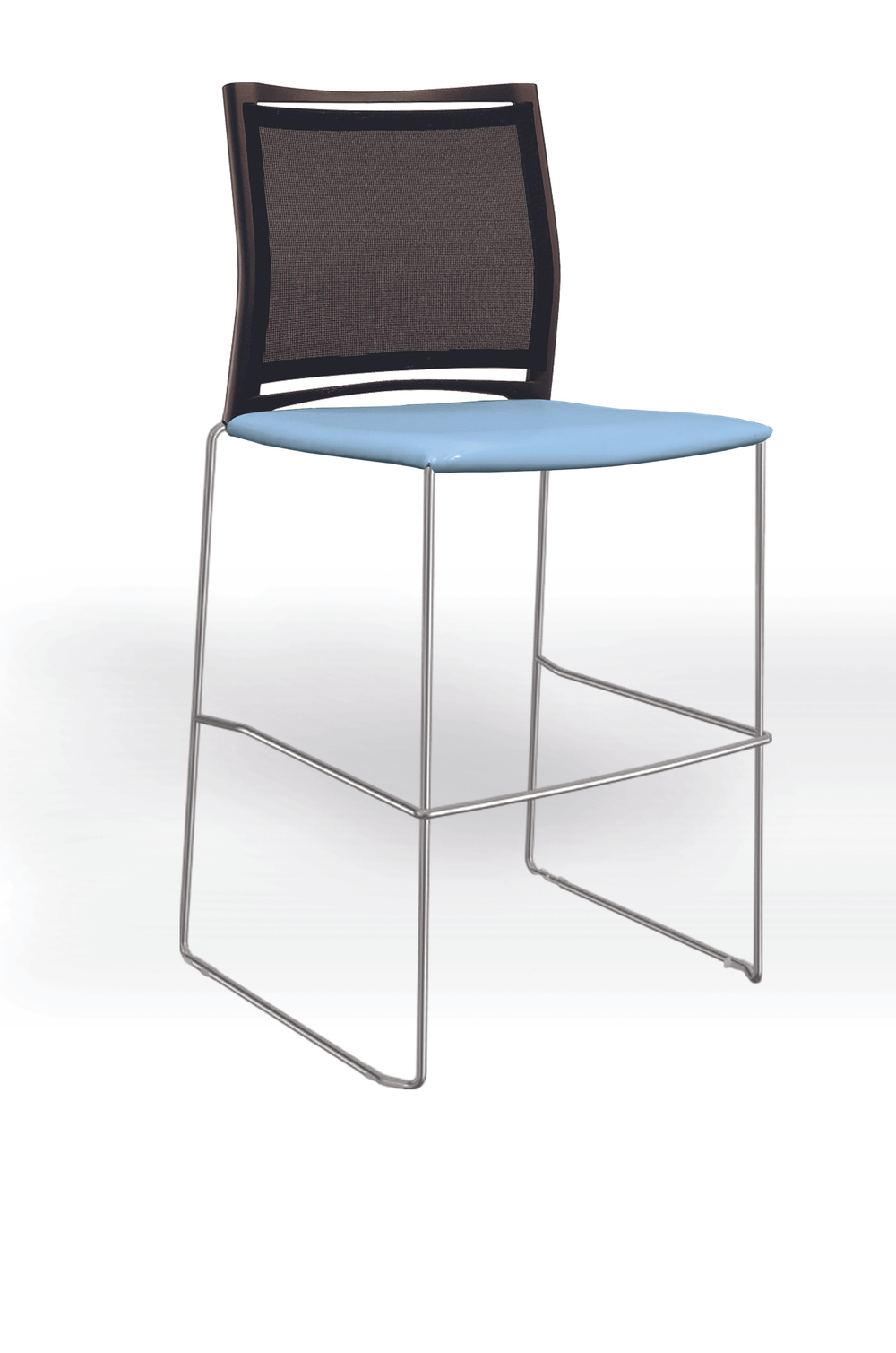 Web стул на полозьях кухонный/барный со спинкой-сеткой