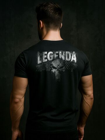 Футболка тренировочная LEGENDA Череп Каратель черная