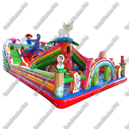 Коммерческий надувной батут "Звериный фестиваль" 19*10*8,5 м