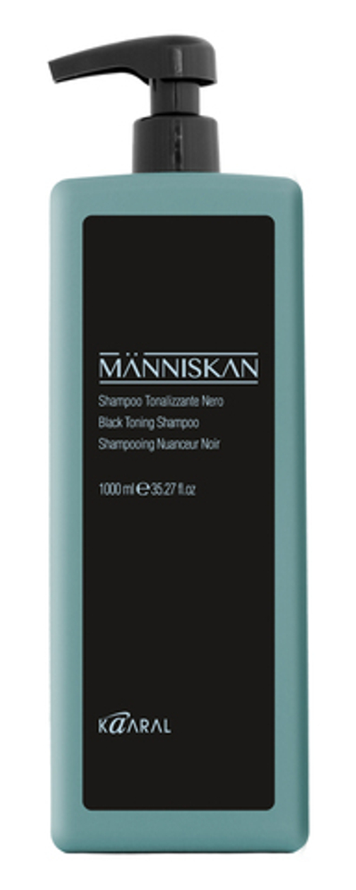 Шампунь KAARAL Manniskan Black Toning Shampoo черный тонирующий - 1000 мл.