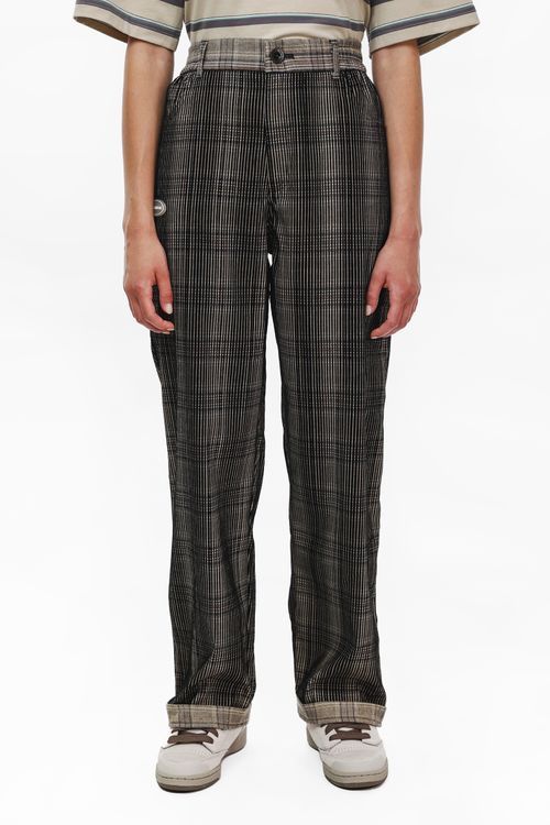 Брюки Ymkashix Velvet Tartan коричневые / черные