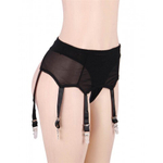 Пояс черный для чулок с ремешками на клипсах (3XL-4XL)