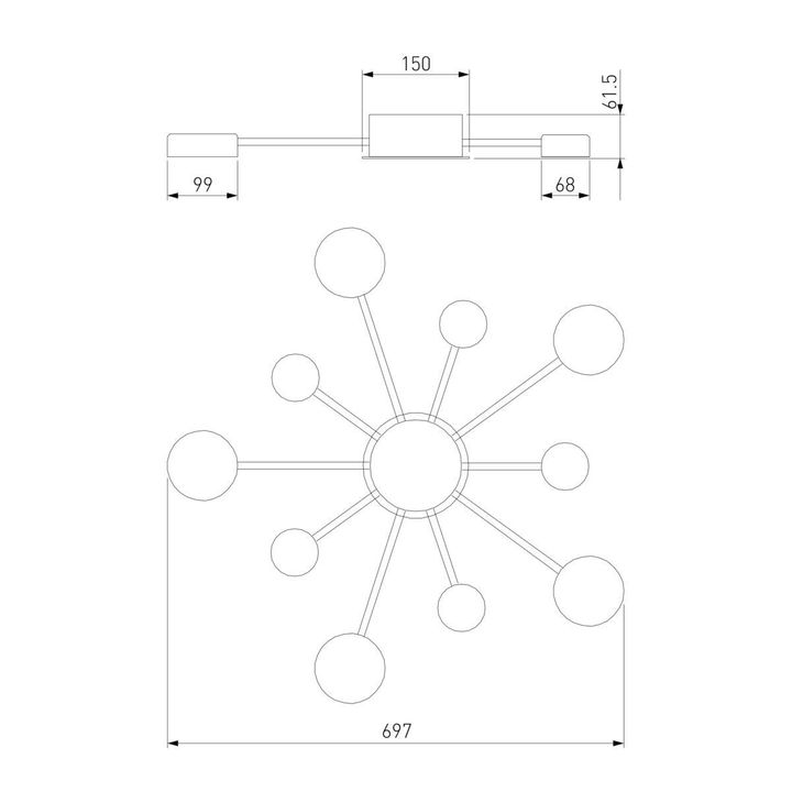 Потолочная светодиодная люстра Eurosvet Nitrino 90242/10 хром