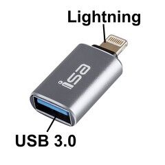 Переходник OTG USB 3.0 на Lightning ISA G-14 (Серебро)