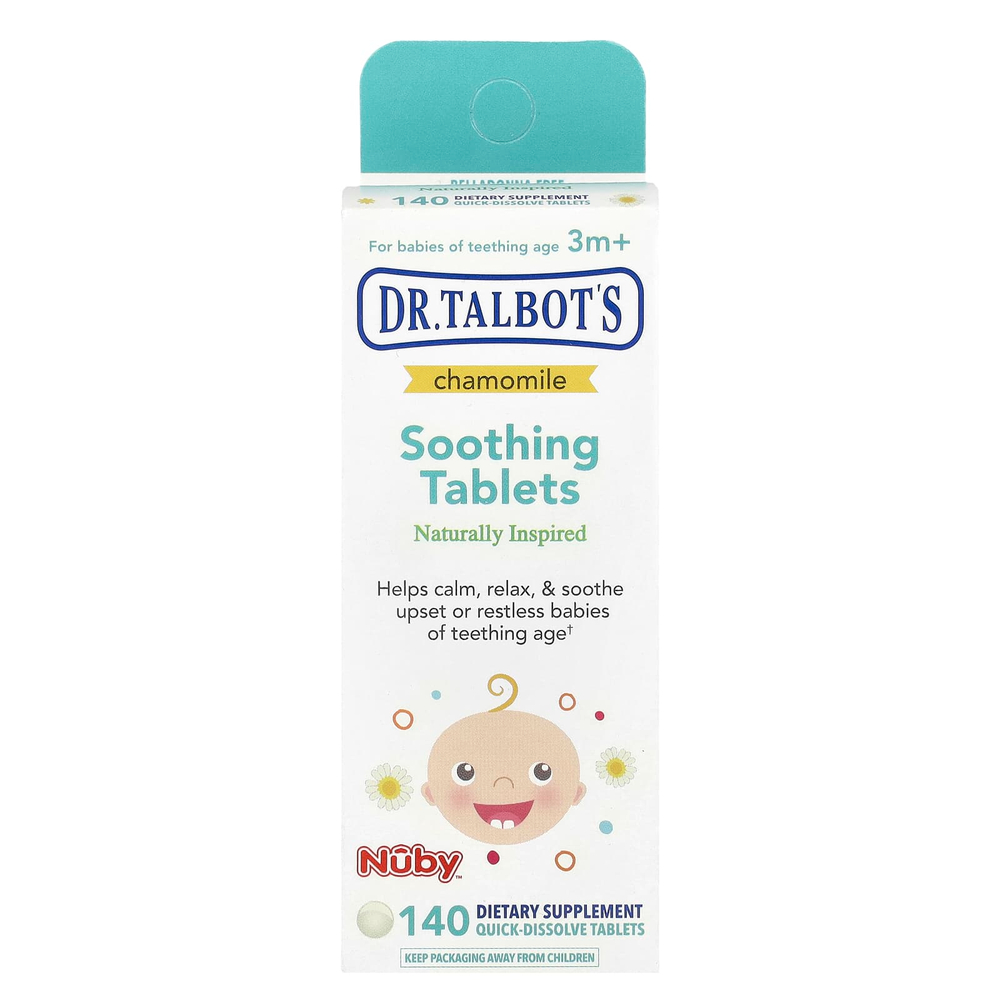 Dr. Talbot's, Успокаивающие таблетки, ромашка, от 3 месяцев, 140 быстрорастворимых таблеток