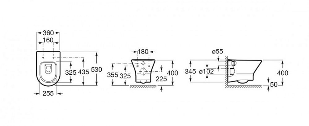 ПЭК Roca FARO: Инсталляция с подвесным унитазом, быстросъемное сиденье микролифт + Кнопка смыва Roca Active В01, хром глянец (Z.RU93.0.761.3)