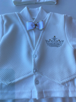 Трикотажный комплект для мальчика (кофта, ползунки, шапочка) Артикул: 0304И (Размер: 62)